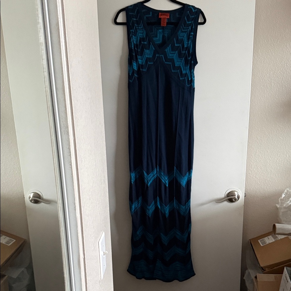 Missoni for Target Navy and Teal Chevron Maxi Dress